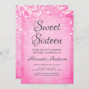 De roze en Witte Zoete Partij van Verjaardag 16 Kaart