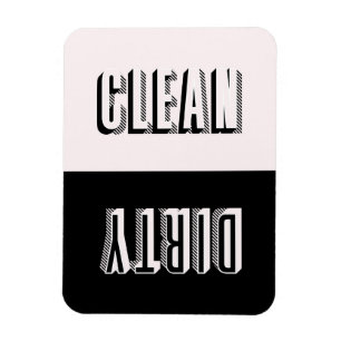 De roze en Zwarte Afwasmachine van de Typografie Magneet