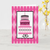 De roze en Zwarte Cake van de Partij Kaart (Gele Bloem)