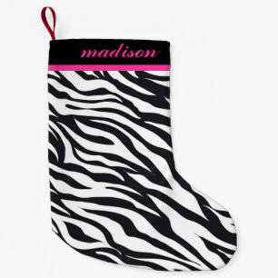 De roze en Zwarte Gestreepte Kous van het Monogram Kleine Kerstsok