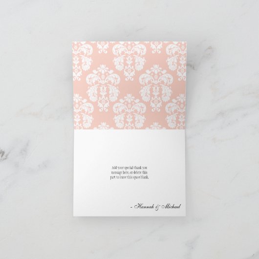 DE ROZE EN ZWARTE TOREN VAN EIFFEL VAN HET DAMAST BEDANKKAART (Binnen)