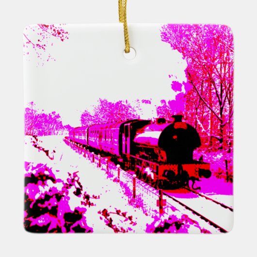 De roze Express Keramisch Ornament (Voorkant)