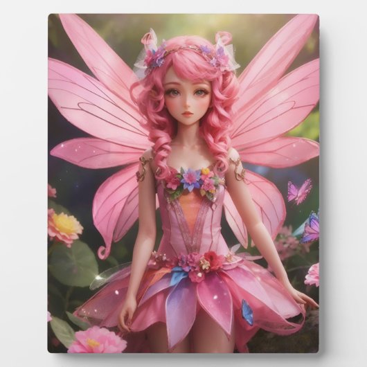 De roze fee | Fantasy Digitale Kunst Tafelblad Fotoplaat (Voorkant)