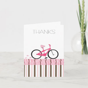 De roze Fiets dankt u Bedankkaart