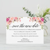 De roze flacon van de kalligrafie sparen de nieuwe save the date (Staand voorkant)