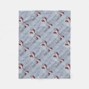 De roze Flamingo in Waterverf Fleece Deken
