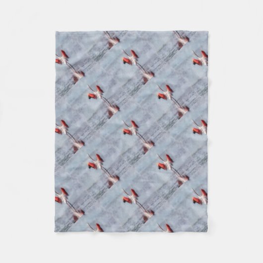 De roze Flamingo in Waterverf Fleece Deken (Voorkant)