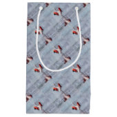 De roze Flamingo in Waterverf Klein Cadeauzakje (Voorkant)