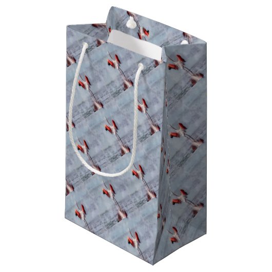 De roze Flamingo in Waterverf Klein Cadeauzakje (Voorkant Gekanteld)