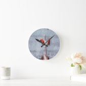 De roze Flamingo in Waterverf Ronde Klok (Huis)