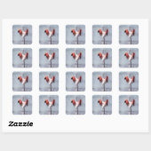 De roze Flamingo in Waterverf Vierkante Sticker (Vel)