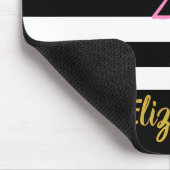 De Roze Flamingo van de Tekst van de douane op Zwa Muismat (Hoek)