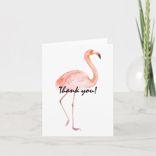 De roze Flamingo's danken u Bedankkaart (Voorkant)