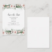 De roze Floral Blush Trendy Waterverf sparen de Da Notitiekaartje (Voorkant / Achterkant)