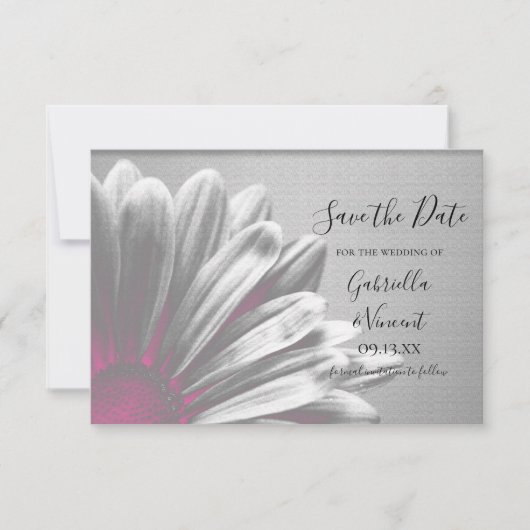 De roze Floral hoogtepunten Wedden sparen de Datum Save The Date (Voorkant)