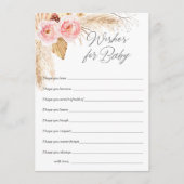 De roze Floral pampas van Boho voor een meisje Advieskaart (Voorkant)