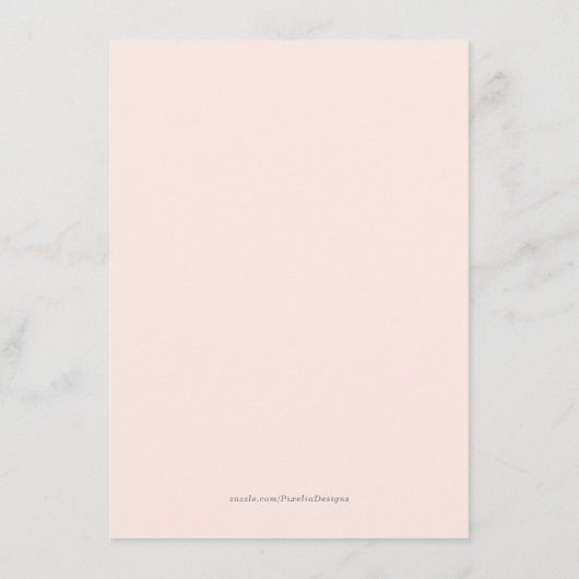 De roze Floral pampas van Boho voor een meisje Advieskaart (Achterkant)