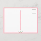 De roze Floral Waterverf Eenvoudig sparen de Datum Aankondigingskaart (Achterkant)