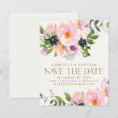 De roze Floral Waterverf sparen de Kaart van de Da (Voorkant / Achterkant)