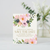 De roze Floral Waterverf sparen de Kaart van de Da (Staand voorkant)