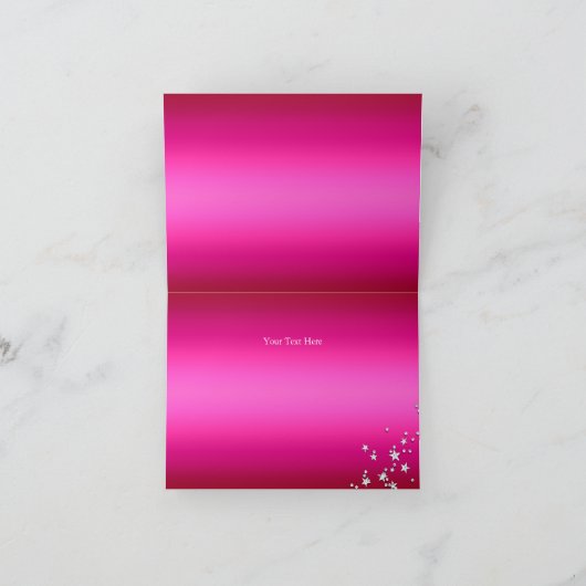 De roze Fonkeling dankt u kaardt Bedankkaart (Binnen)