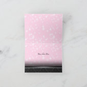 De roze Fonkeling & het Zwarte Kant Sweet16 danken Bedankkaart (Binnen)