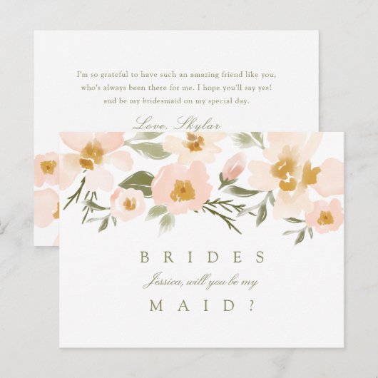 De roze Gardenia Waterverf zal je zijn Uitnodiging Briefkaart (Voorkant / Achterkant)