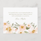 De roze Gardenia Waterverf zal je zijn Uitnodiging Briefkaart (Achterkant)