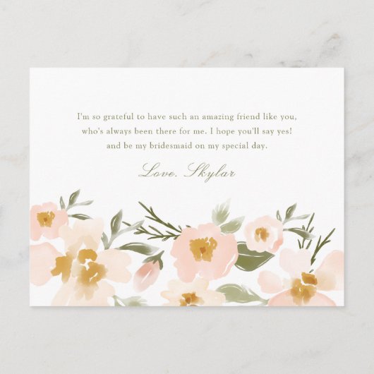 De roze Gardenia Waterverf zal je zijn Uitnodiging Briefkaart (Achterkant)