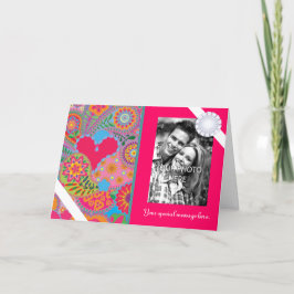 De roze Gepersonaliseerde Foto Valentijn van Feestdagen Kaart