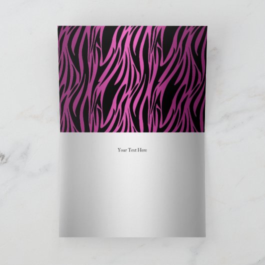 De roze Gestreepte Druk & de Boog danken u kaarden Bedankkaart (Binnen)