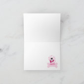 De roze Gevouwen Hond van het Puppy dankt u nota Bedankkaart (Binnen)