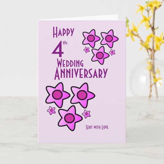 De roze gewaagde bloem ontwerpt 4de kaart (Gele Bloem)