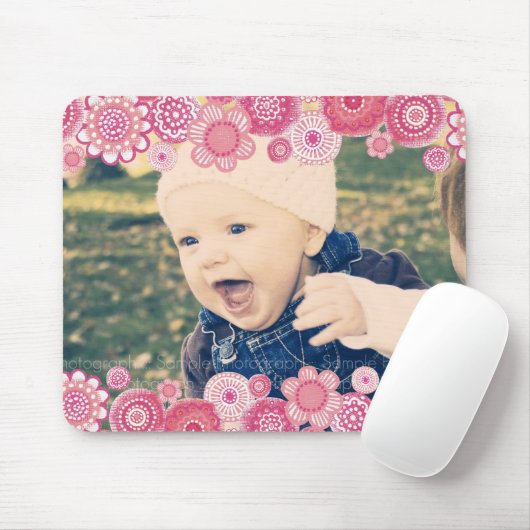 De roze Gift Mousepad van het Lijst van de Foto Muismat (Met muis)