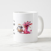 De roze giraffe grote koffiekop (Voorkant rechts)