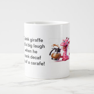 De roze giraffe grote koffiekop