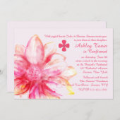 De roze Godsdienstige Uitnodiging van de Dahlia (Voorkant / Achterkant)