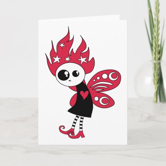 De roze Gotische Fee van Kerstmis Feestdagen Kaart (Voorkant)