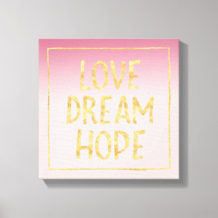 De roze Gouden Hoop van de Droom van de Liefde Canvas Afdruk