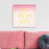 De roze Gouden Hoop van de Droom van de Liefde Canvas Afdruk (Insitu (Woonkamer))