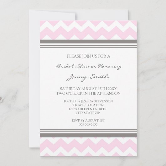 De roze Grijze Kaarten van de Uitnodiging van het (Achterkant)