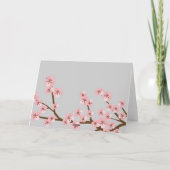 De roze & Grijze Lente van de Bloesem van de Kers Bedankkaart (Achterkant)