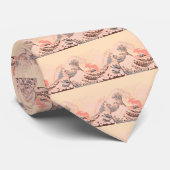 De roze grote golf van kanagawa stropdas (Opgerold)