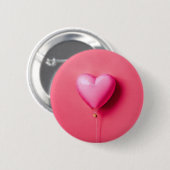 De roze hart Button (Voorkant /achterkant)