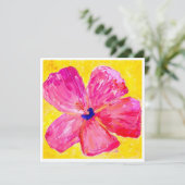 De roze Hibiscus Briefkaart (Staand voorkant)