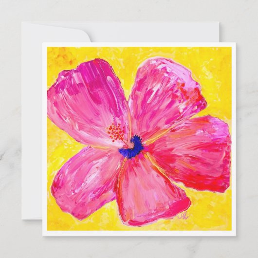 De roze Hibiscus Briefkaart (Voorkant)