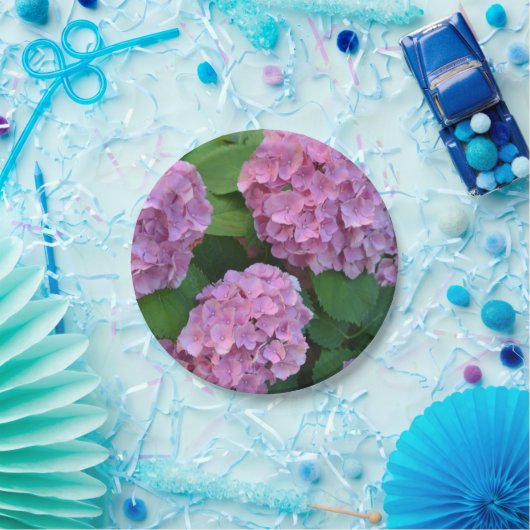 De roze Hortensia hydrangea Papieren Bordje (Feest)