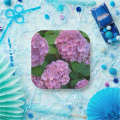 De roze Hortensia hydrangea Papieren Bordje (Feest)