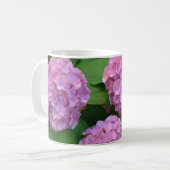 De roze Hortensia hydrangea struik Koffiemok (Voorkant links)