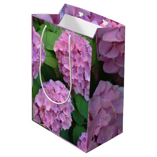 De roze Hortensia hydrangea struik Medium Cadeauzakje (Achterkant Gekanteld)
